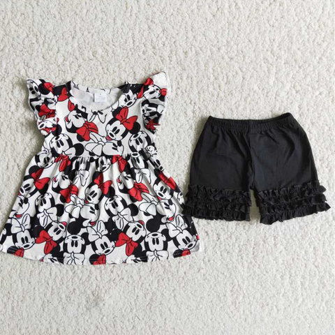 D12-1 Baby Girls Summer Short Sleeve Shorts Sets