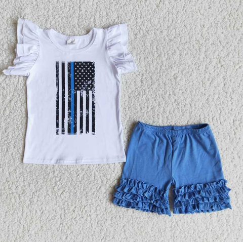 A7-12 Baby Girls Summer Short Sleeve Shorts Sets