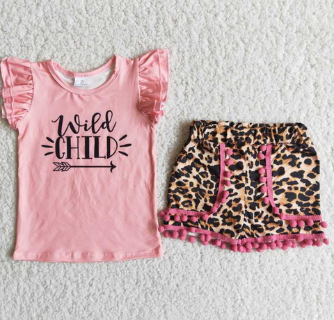 C3-3 Baby Girls Summer Short Sleeve Shorts Sets
