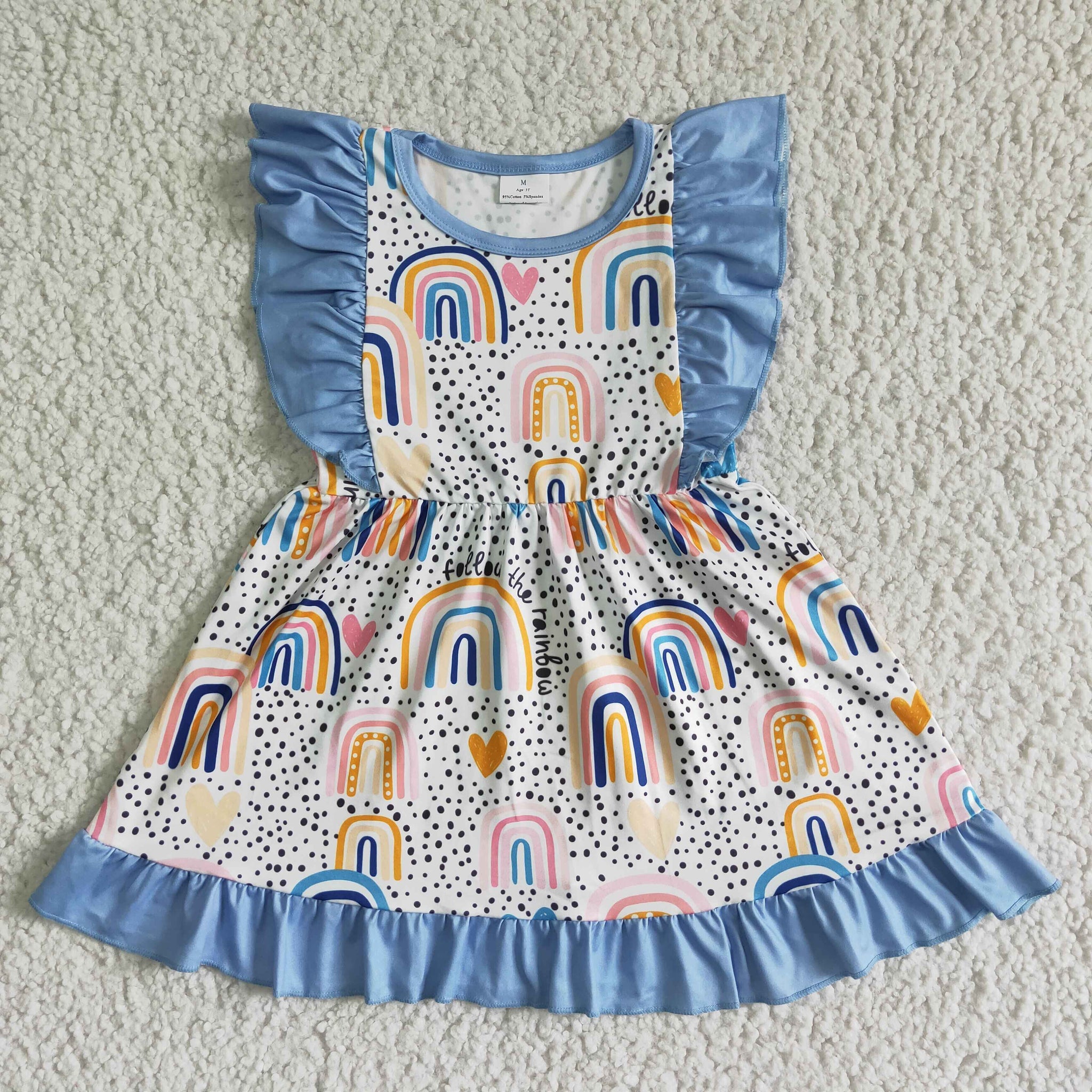 GSD0016 Baby Girls rainbow  Sleeve Dress