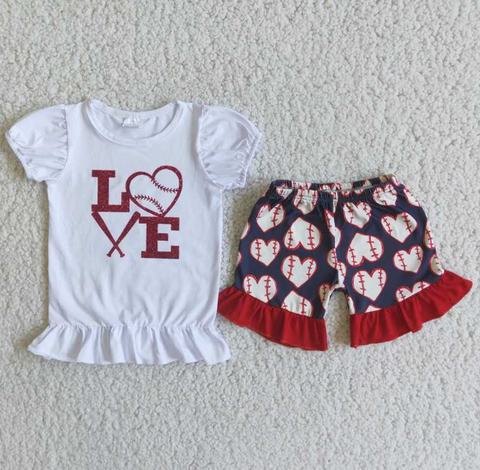 E3-1 Baby Girls Summer Short Sleeve Shorts Sets
