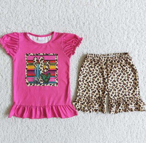 C1-11 Baby Girls Summer Short Sleeve Shorts Sets