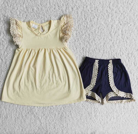 A13-21 Baby Girls Summer Short Sleeve Shorts Sets