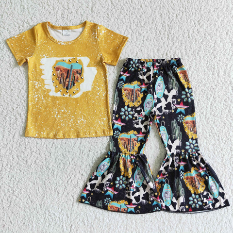 Baby Short Sleeve and Bell Bottoms Pants Sets