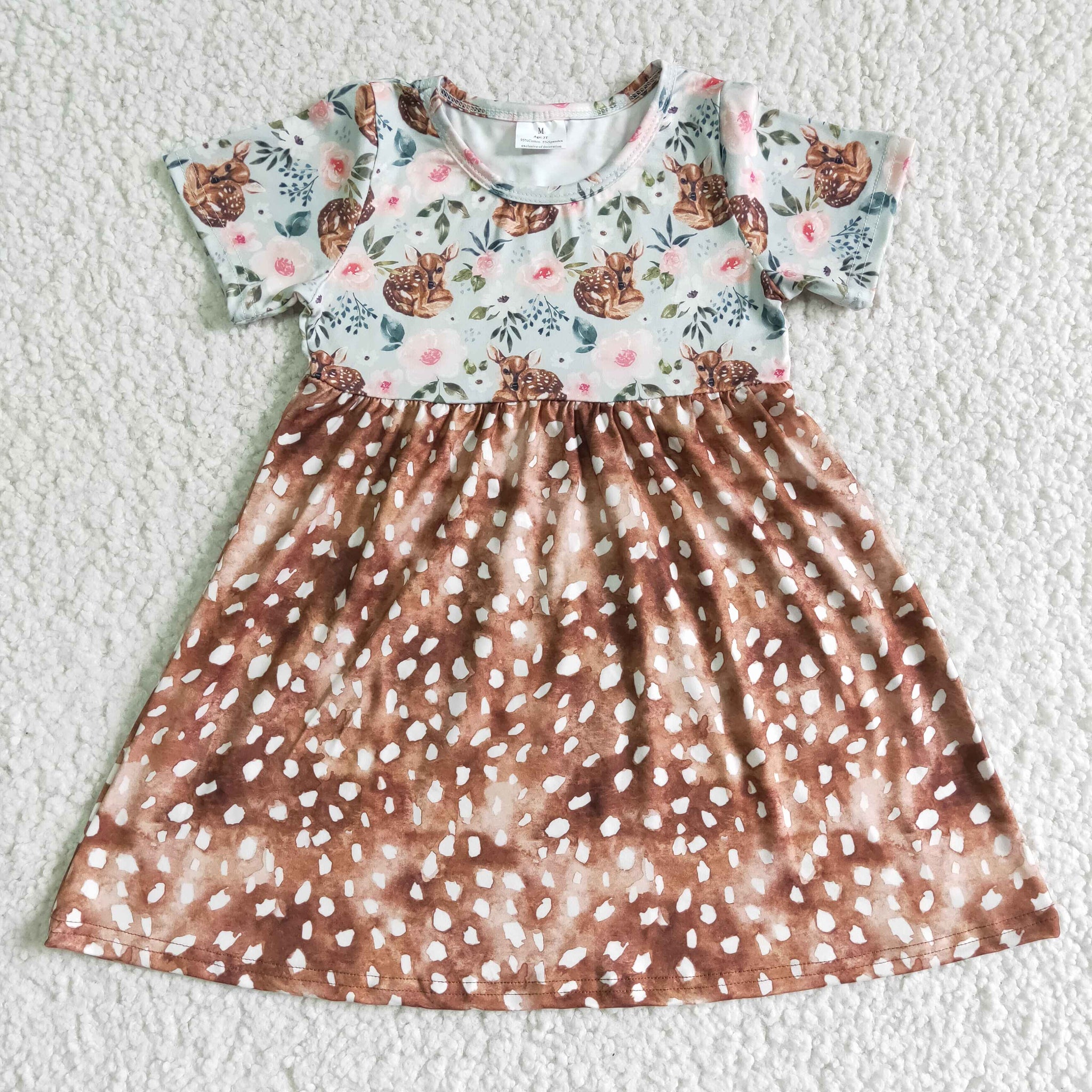 GSD0035 Baby Girls Cow  Sleeve Dress