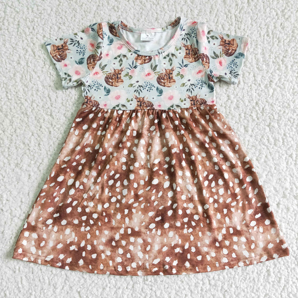 GSD0035 Baby Girls Cow  Sleeve Dress
