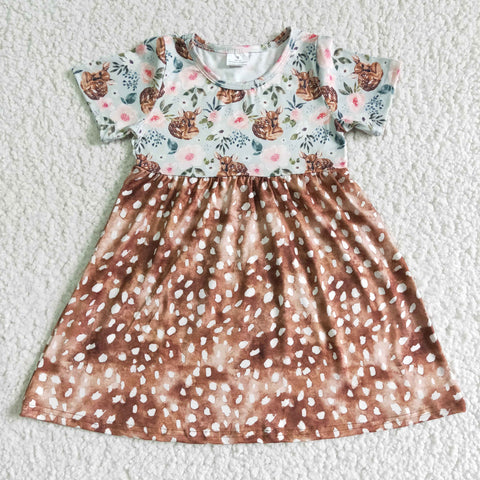 GSD0035 Baby Girls Cow  Sleeve Dress