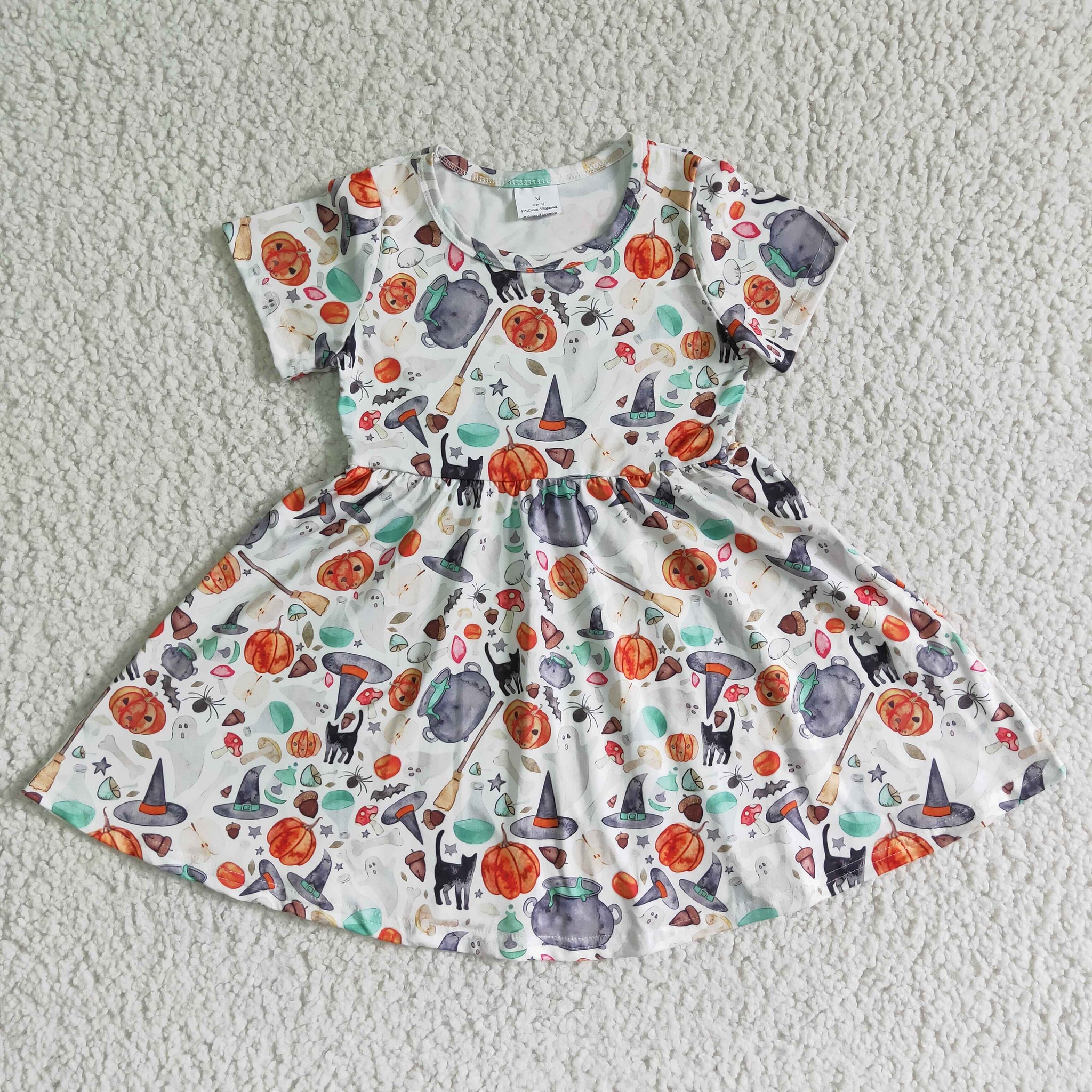 A3-24 Baby Girls  Sleeve pumpkin Dress