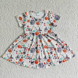 A3-24 Baby Girls  Sleeve pumpkin Dress