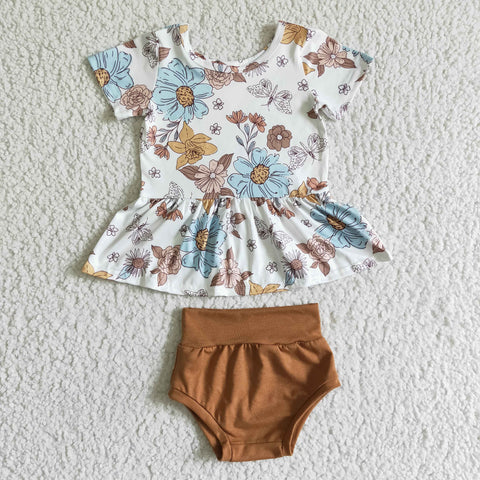 GBO0032 Newborn Infant Baby Girls Bummies Sets