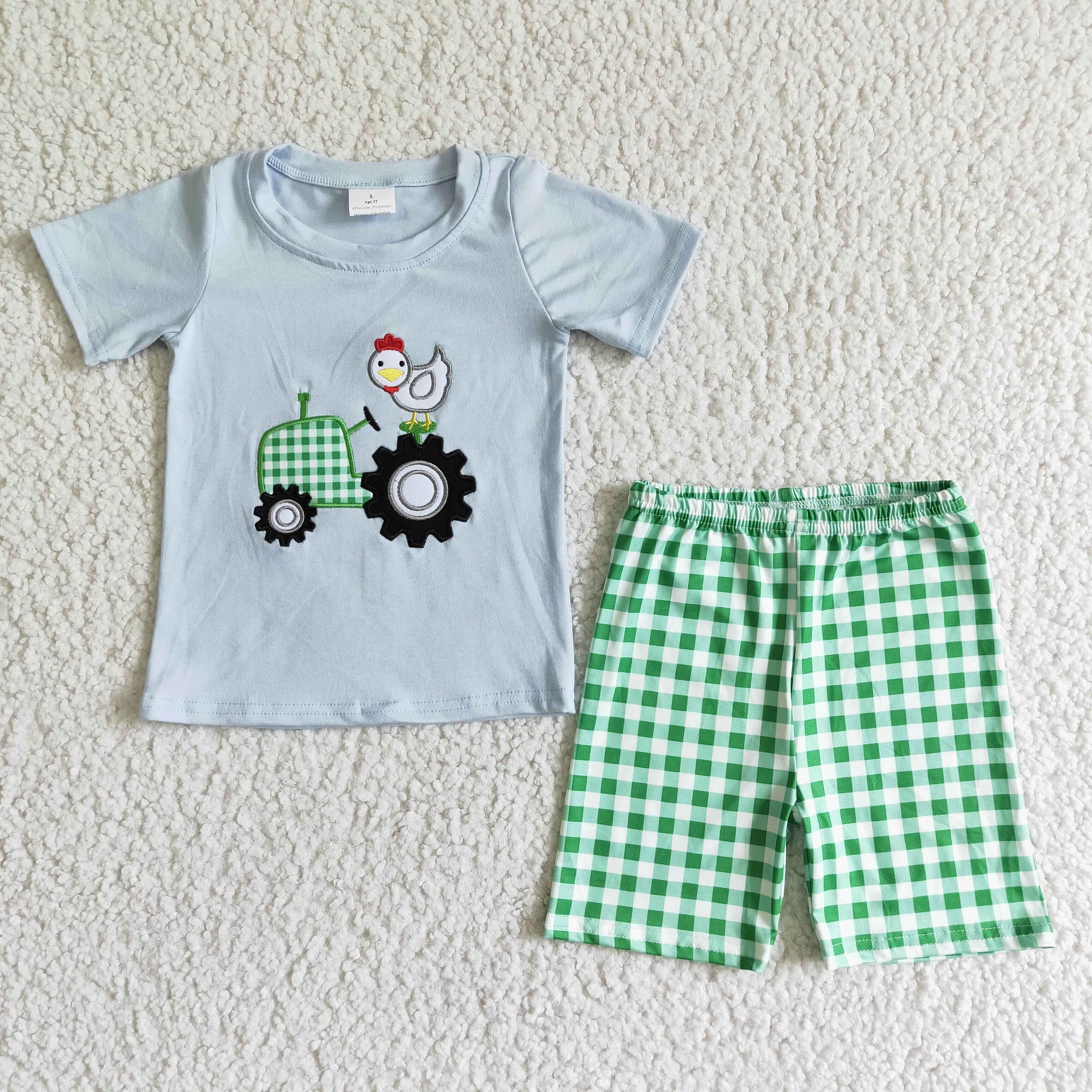 BSSO0031 Baby Boys Farm Summer Shorts Sets