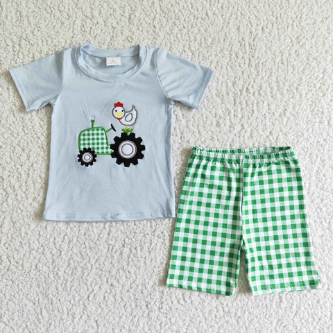 BSSO0031 Baby Boys Farm Summer Shorts Sets