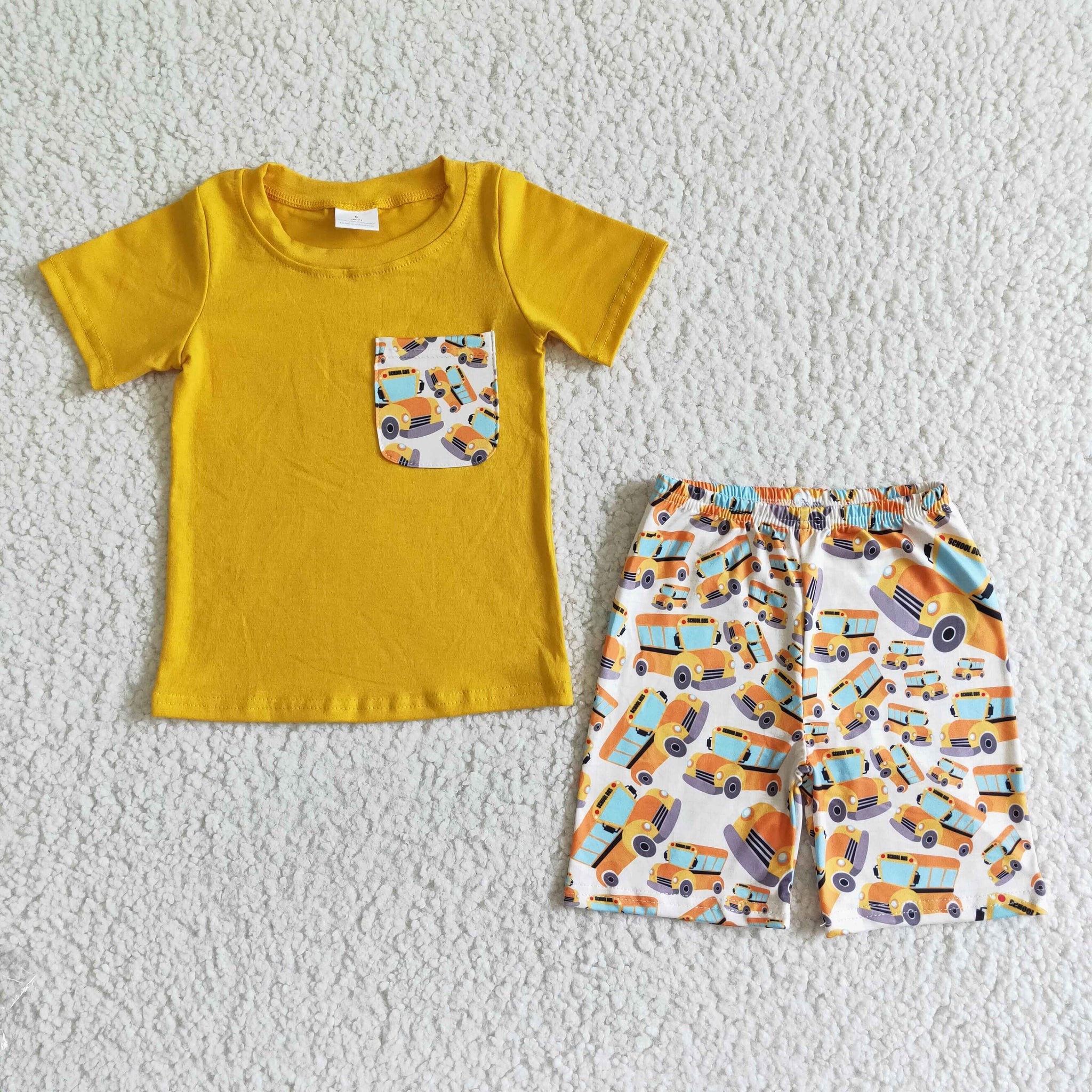 BSSO0041 Baby Boys back to school  Summer Shorts Sets