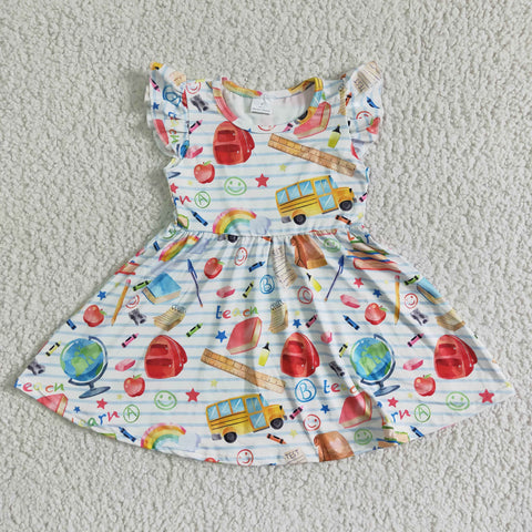GSD0085 Baby Girls black school  Sleeve Dress