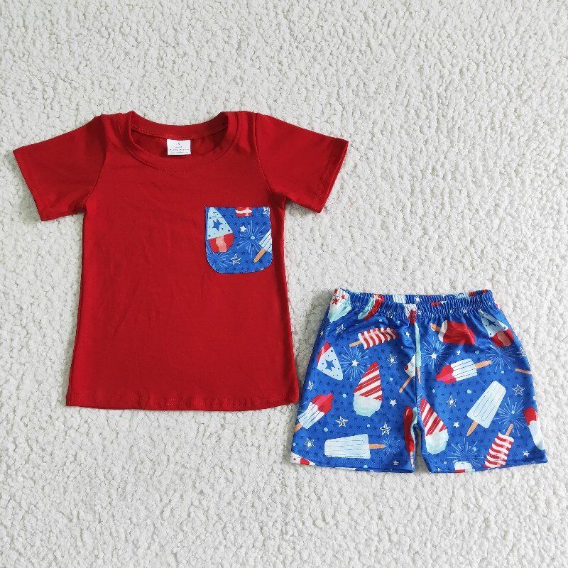 BSSO0025 4th of  july Baby Boys  Summer Shorts Sets