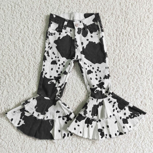 P0001 Cow Jeans Long Pants Bell Bottoms