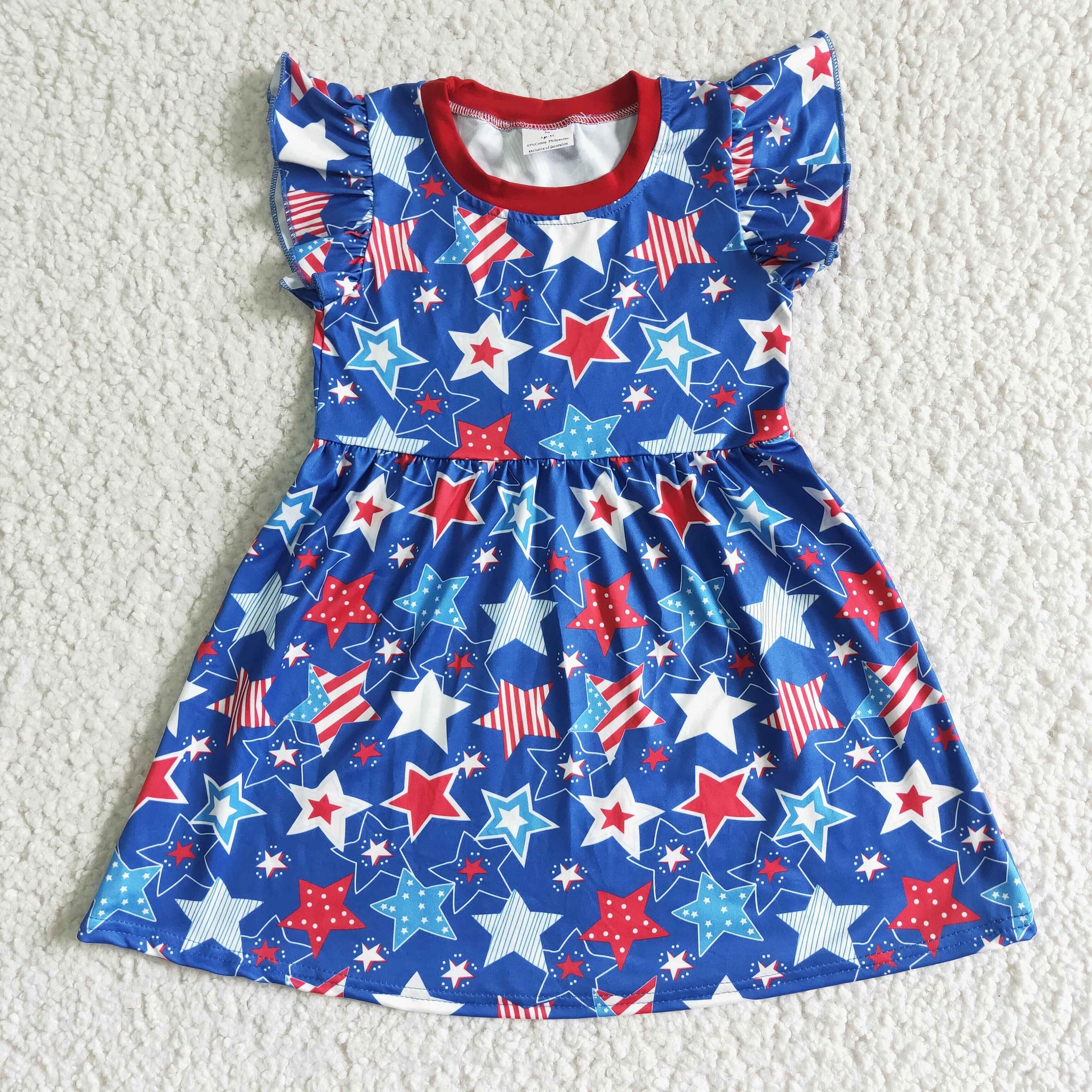 C11-9 4th July Baby Girls  Sleeve Dress
