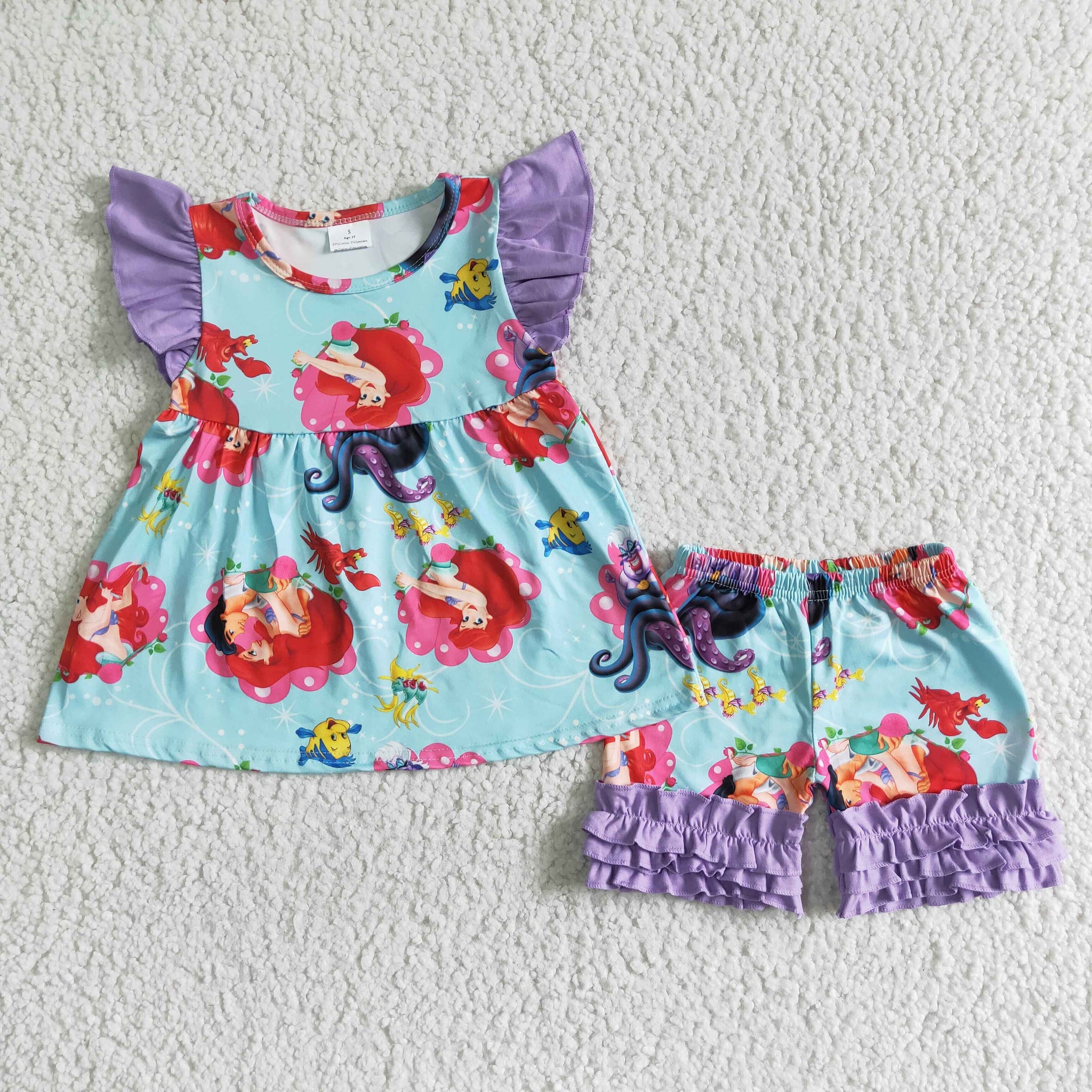 B16-21 Baby Girls  Short Sleeve Shorts Sets