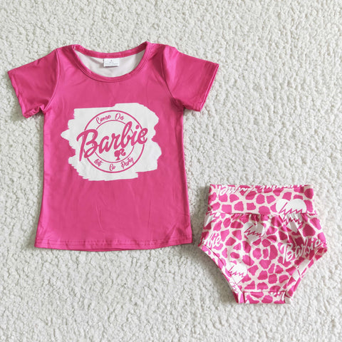 GBO0030 Pink Newborn Infant Baby Girls Bummies Sets