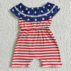 A4-5-2 4th July Baby Summer  Infant romber