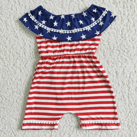 A4-5-2 4th July Baby Summer  Infant romber