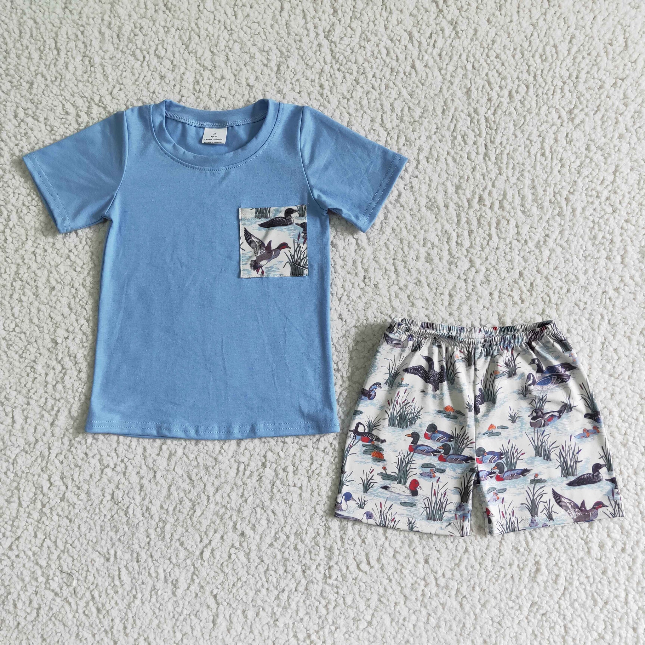 E8-15 Baby Boys duck Summer Shorts Sets