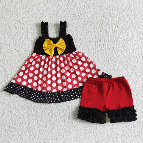 D4-26 Baby Girls  Short Sleeve Shorts Sets