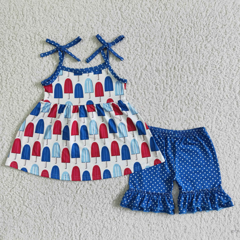 C14-2 Baby Girls   Short Sleeve Shorts Sets