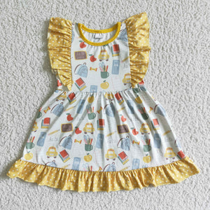 GSD0061 Baby Girls black school  Sleeve Dress