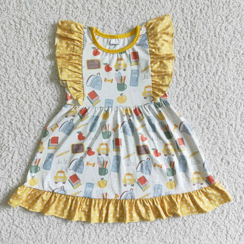 GSD0061 Baby Girls black school  Sleeve Dress