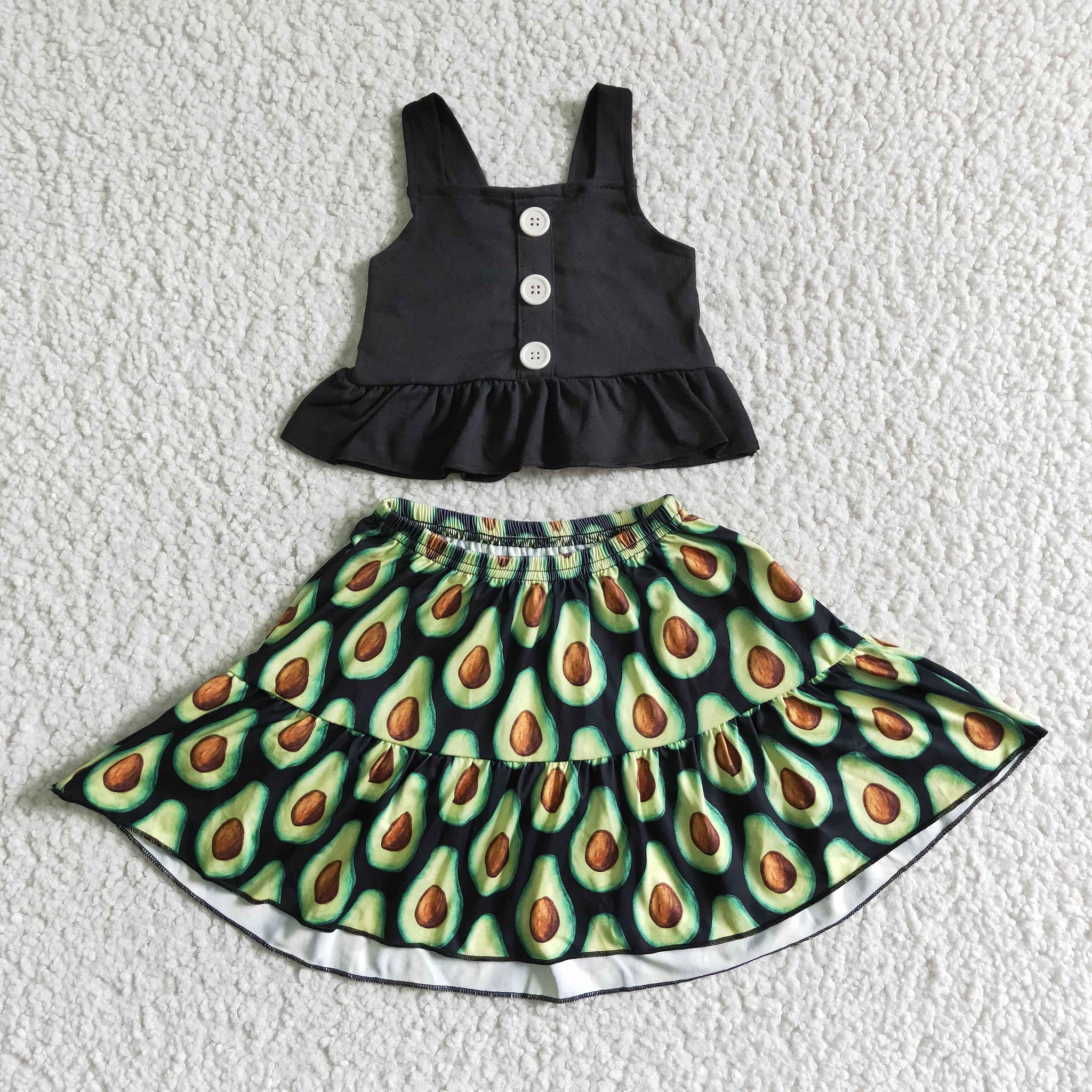 GSD0081 Baby Girls avocado Summer Short Sleeve Shorts Sets