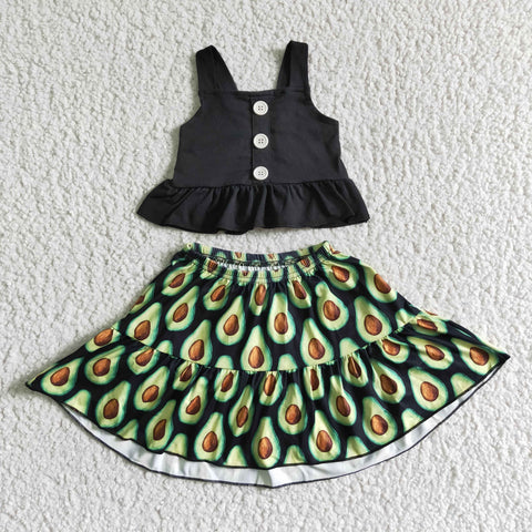 GSD0081 Baby Girls avocado Summer Short Sleeve Shorts Sets