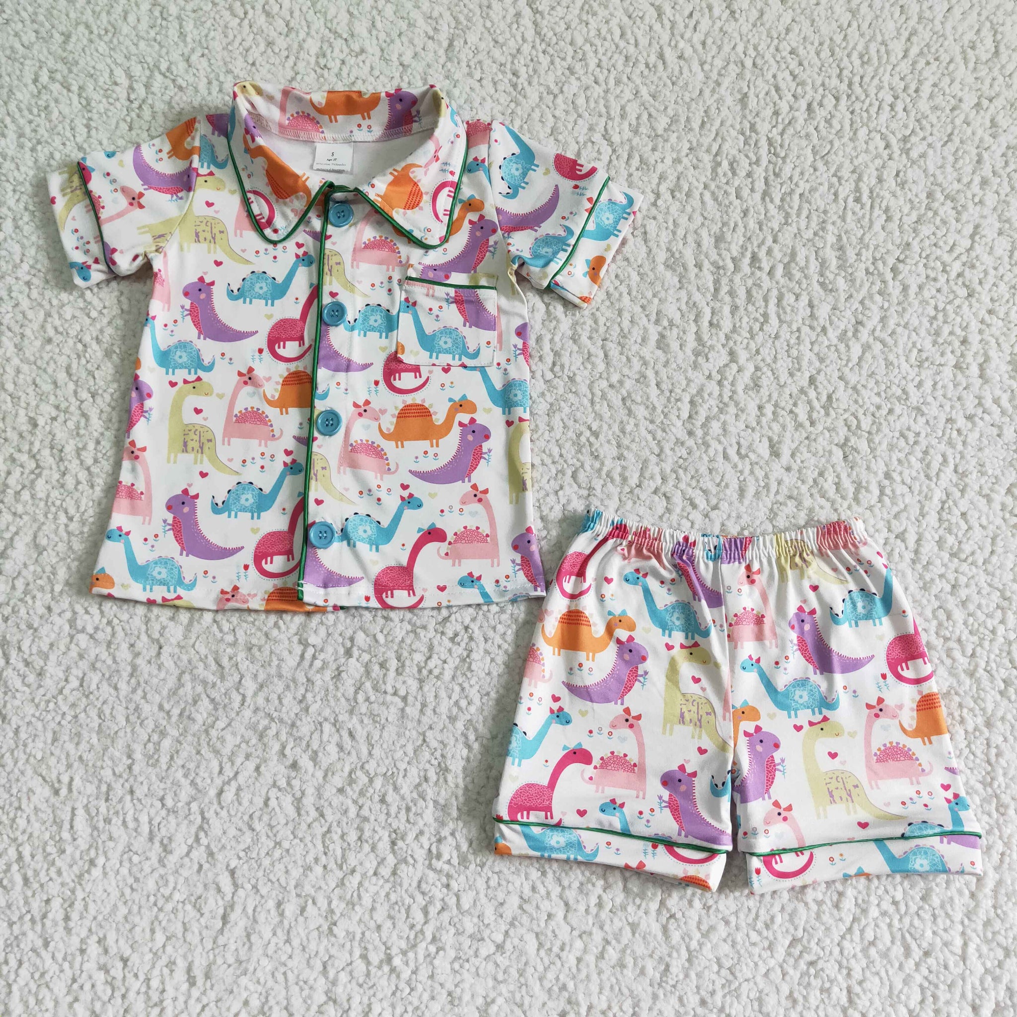 BSSO0052 Baby Girls Summer Short Sleeve Shorts Sets