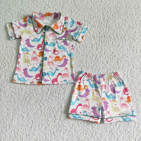 BSSO0052 Baby Girls Summer Short Sleeve Shorts Sets