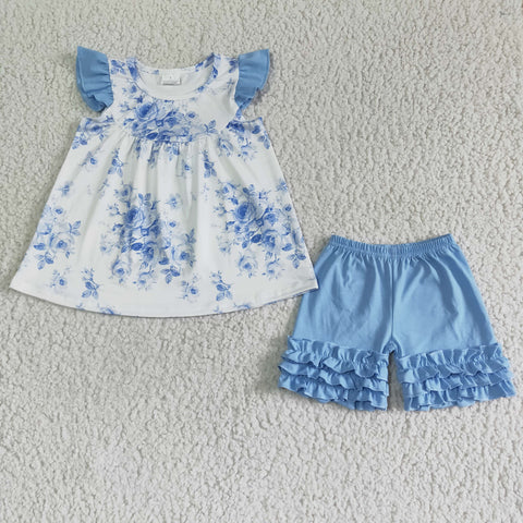 A14-9 Baby Girls  Short Sleeve Shorts Sets