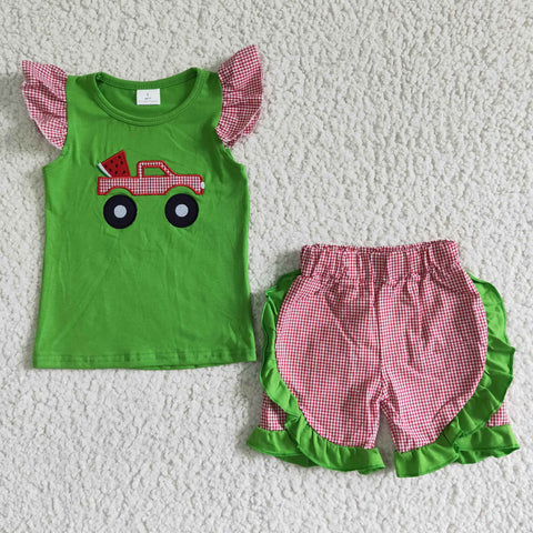 GSSO0122 Baby Girls Short Sleeve Shorts Sets