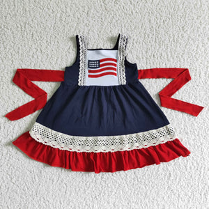 A9-3 4th July Baby Girls  Sleeve Dress