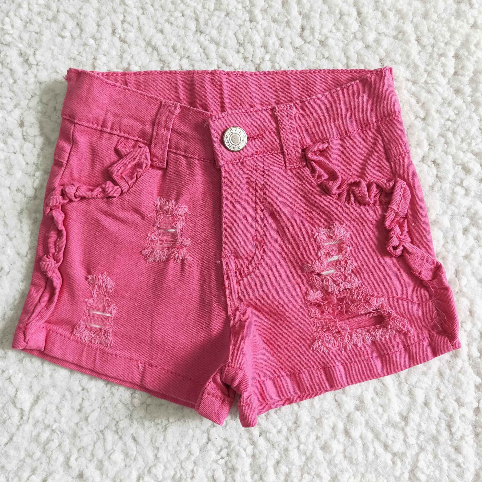 SS0013 Pink Jeans Shorts Pants