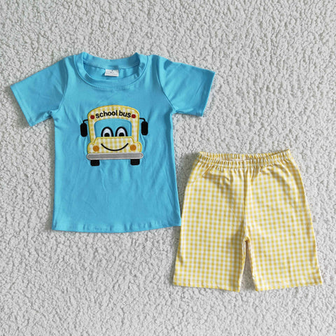 BSSO0055 Baby Boys back to school  Summer Shorts Sets