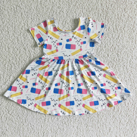 GSD0076 Back to school Baby Girls  Sleeve Dress