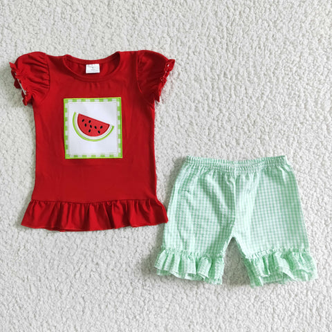 A14-15 Baby Girls   Summer Short Sleeve Shorts Sets