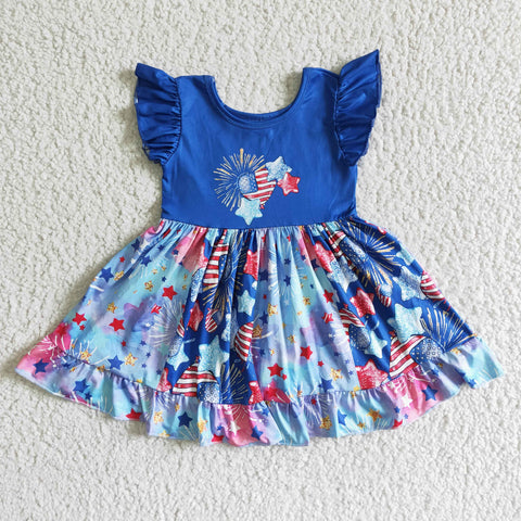 GSD0070 4th July Baby Girls  Sleeve Dress