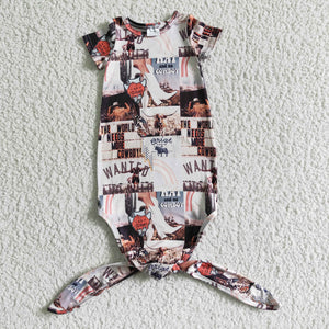 NB0009 Cowboy Baby girls gown for sleepwear