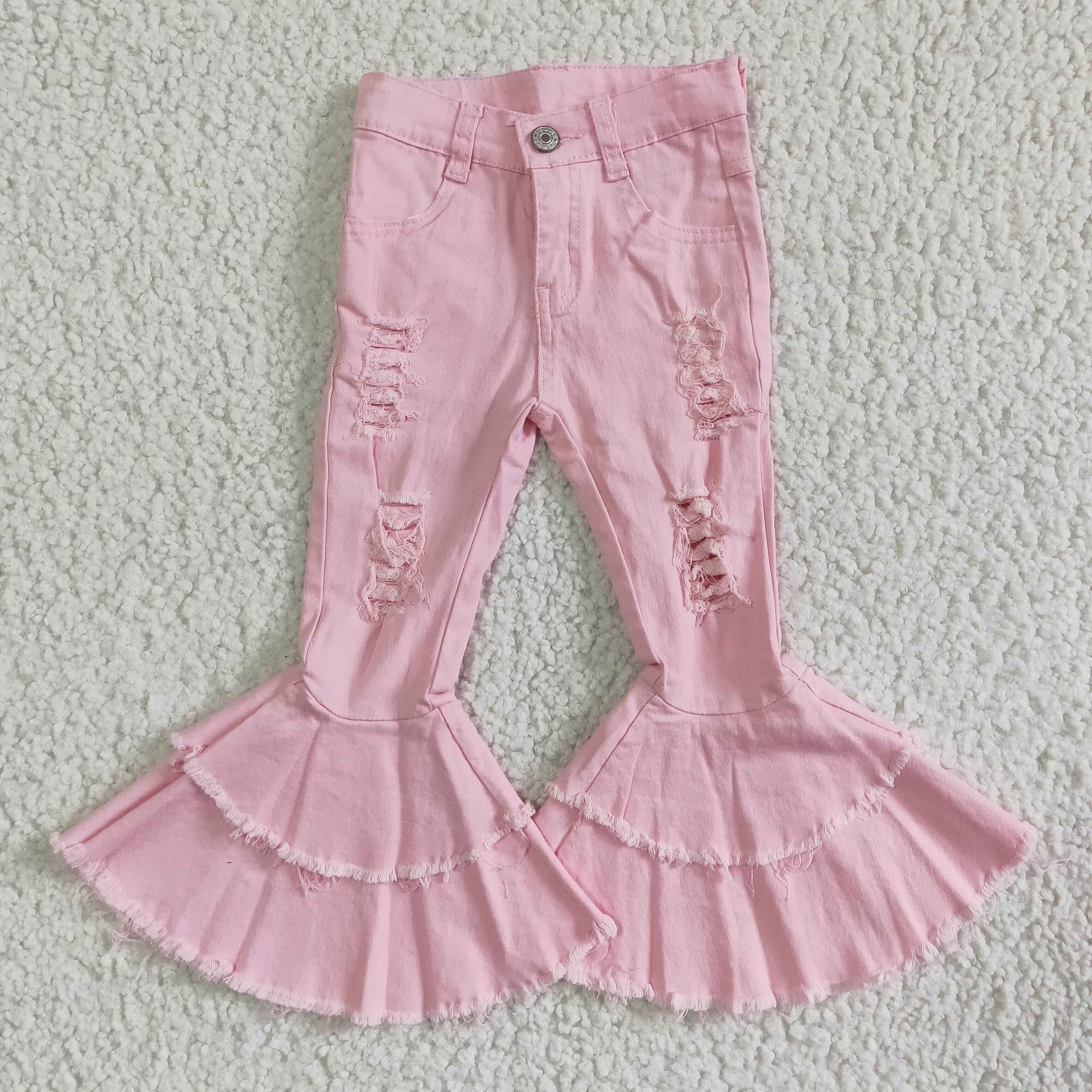 P0005 Pink Jeans Long Pants Bell Bottoms