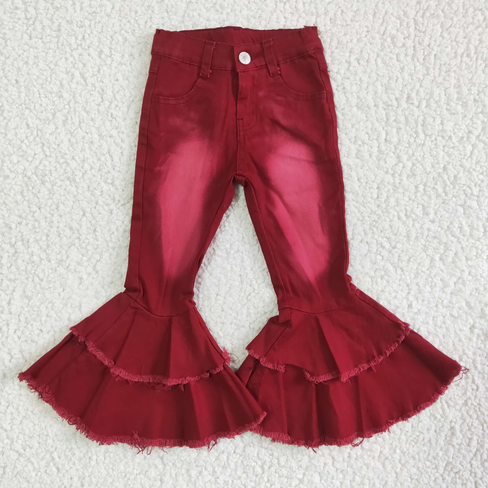 P0004 Red Jeans Long Pants Bell Bottoms