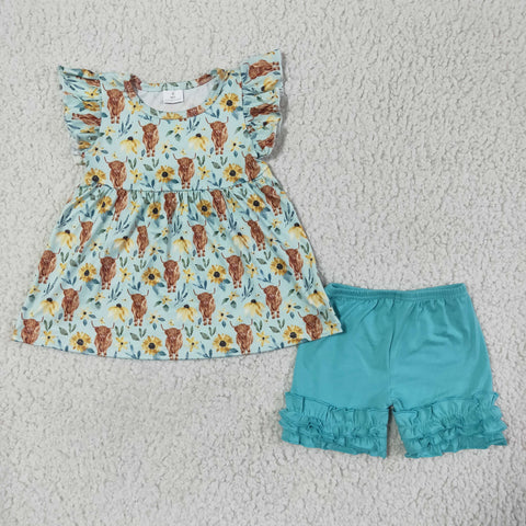 GSSO0106 Baby Girls  Short Sleeve Shorts Sets