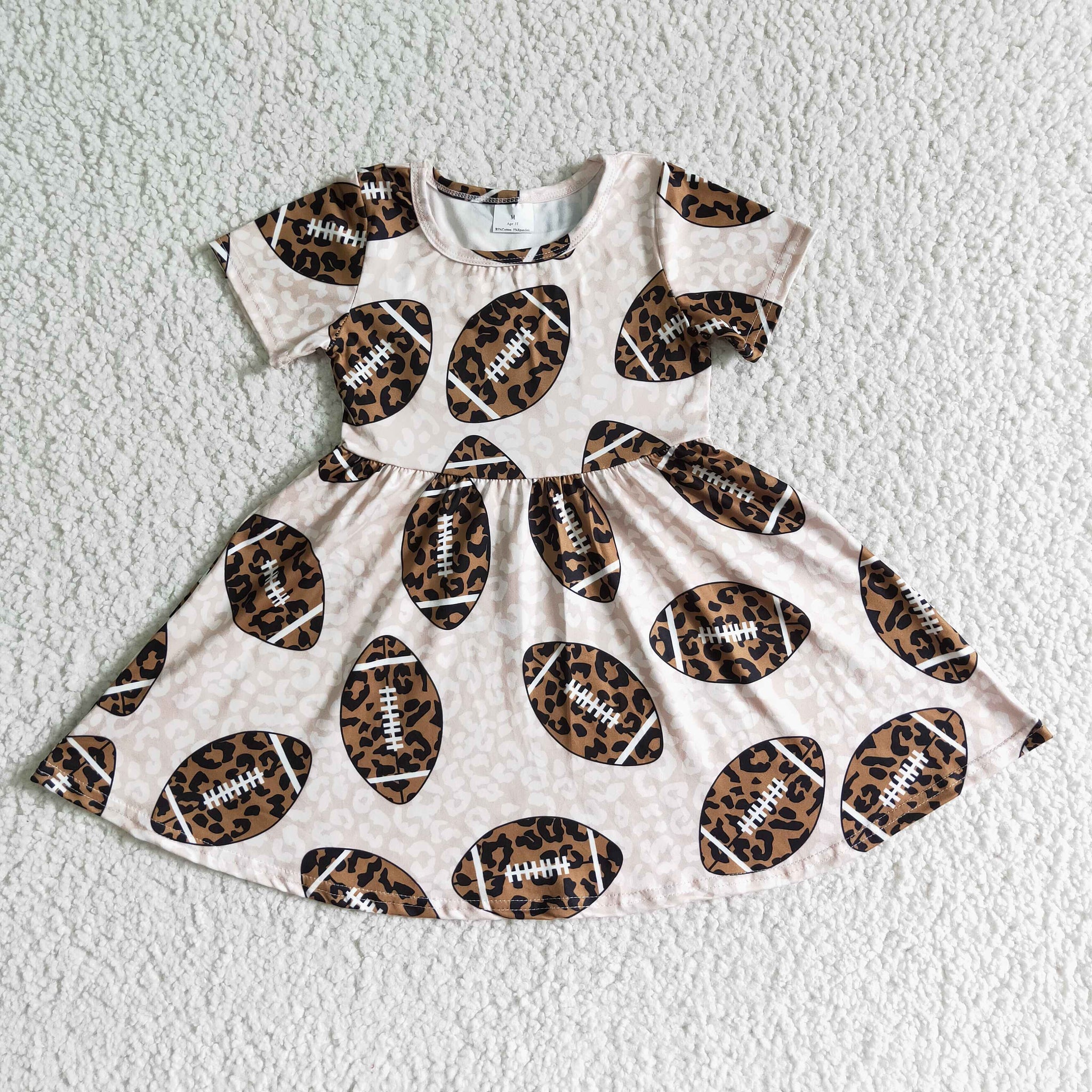 GSD0092 Baseball Baby Girls Short Sleeve Dress