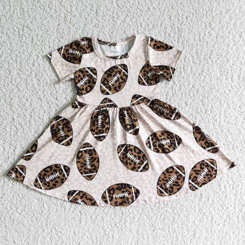 GSD0092 Baseball Baby Girls Short Sleeve Dress