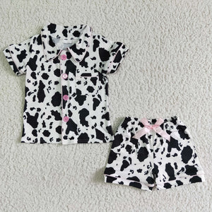 GSSO0113 Cow  summer girls pajamas