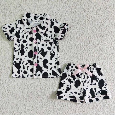 GSSO0113 Cow  summer girls pajamas